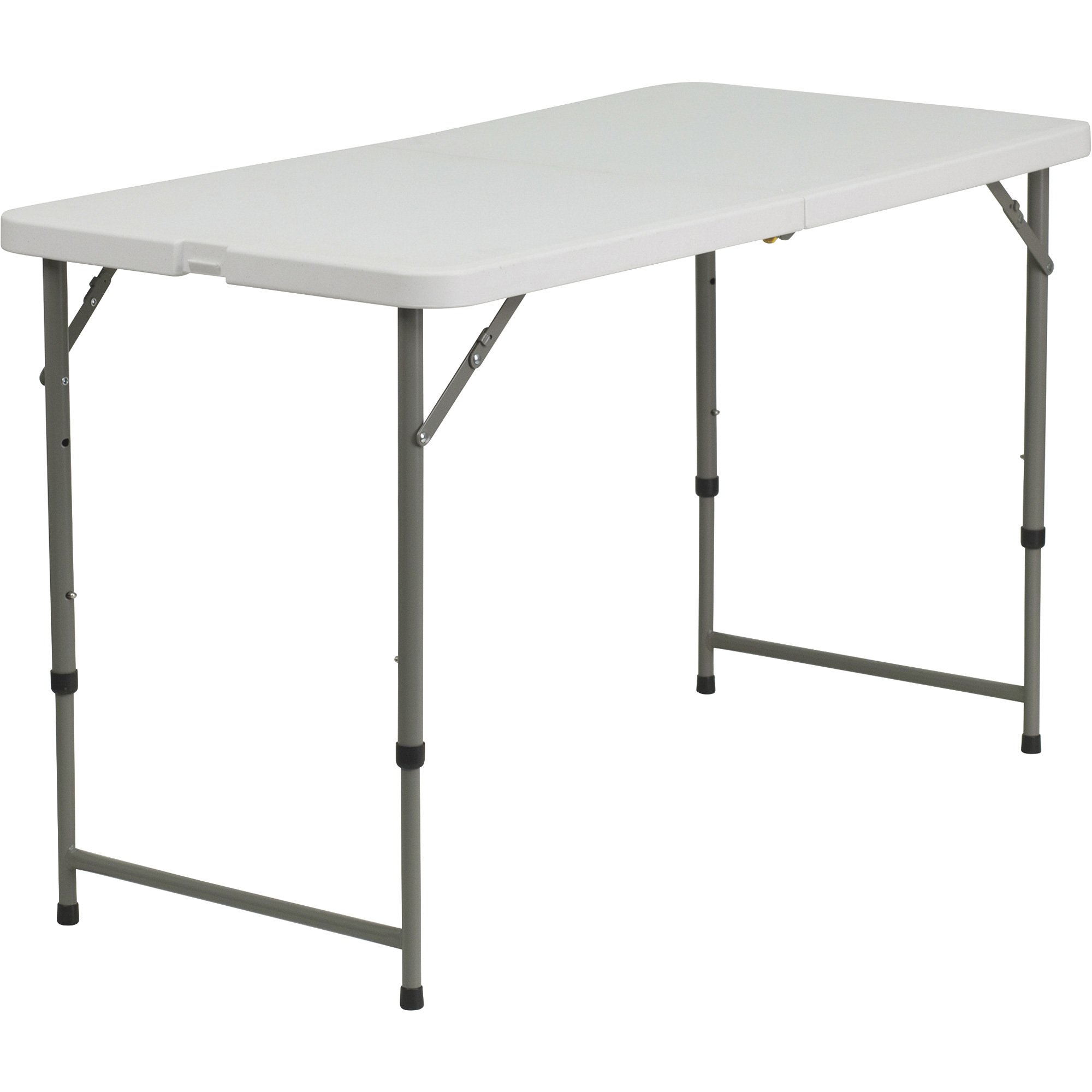 Flash Furniture Commercial-Grade Plastic Bi-Fold Table — Granite White